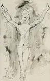 Jozef Tekel Teodor, Ukrižovaný, 1915, kresba perom na papieri