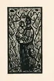 Dezider Milly, Rodina, 1949, linoryt na papieri