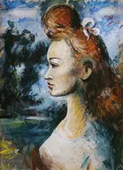 Peter Matejka, Pražská modelka, 1939, Tempera, gvaš na kartóne
