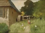 Husiarka pri mlyne by Antal Neogrády, okolo 1920, olej na plátne, sold Mar 2007