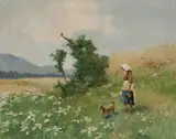 Antal Neogrády, Žena s psíkom na prechádzke