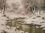 László Neogrády, Zimný potok, okolo 1930, olej na plátne