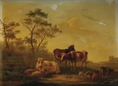 Matthijs Quispel, Krajina so stádom, okolo 1840, olej na dreve