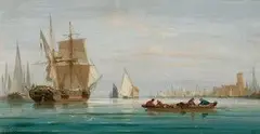 S. M. Monogramista, Plachetnice, okolo 1900, olej na dreve