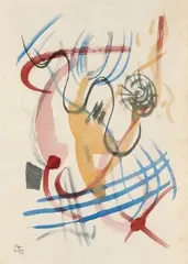 Wassily Kandinsky, Nefiguratívna kompozícia, 1923, akvarel na papieri