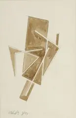 Moholy- Nagy László, Geometrická kompozícia I, okolo 1920-1930, akvarel, ceruza na papieri