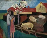 Milan Mravec, Láska na dedine, 1954, olej na plátne