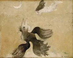 Michal Jakabčic, Rybí sen, 1977, olej na plátne