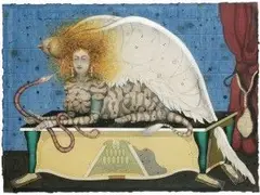 Vladimir Gazovic, Sphinx endorphinx, 2006, farebné ceruzy, tuš, akvarel, gvaš na papieri