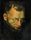 Borúth, boruth & Ándor, Portrét muža s okuliarami, okolo 1930, olej na kartóne
