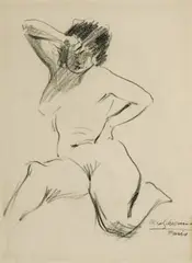 Max Schurmann, Ženský akt, okolo 1920 – 25, kresba ceruzou na papieri