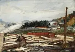 Píla by František Studený, 1950, olej na lepenke, sold Nov 2006