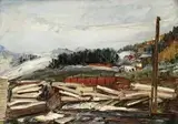 František Studený, Píla, 1950, olej na lepenke