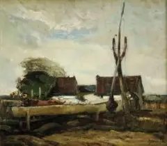Géza Boross, Pri napájadle, okolo 1930, olej na kartóne