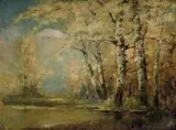 Brezový les by László Kézdi-Kovács, okolo 1910, olej na plátne, sold Nov 2006