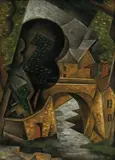 István Dési Huber, Mesto, okolo 1920, olej na kartóne