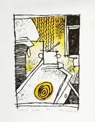 Pavol Rehák, Domov II., 2001, farebný linoleoryt