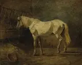 Joseph Heike, Kôň v stajni, 1859, olej na kartóne