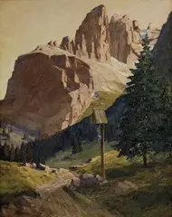 Leonore Hiller-baumann, Pieta pod Alpami, okolo 1930, olej na plátne