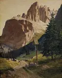 Leonore Hiller-baumann, Pieta pod Alpami, okolo 1930, olej na plátne
