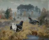 Otakar Číla, Dva tetrovy, okolo 1920, olejová tempera na kartóne