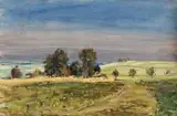 Vojtěch Sedláček, Začínajúca žatva, 1952, tempera na kartóne