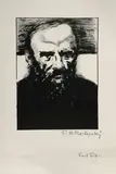Emil Filla, Portrét F. M. Dostojevského, pred 1914, štetcová litografia na papieri