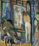 Juraj Collinásy, Akt v ateliéri, okolo 1955, olej na kartóne
