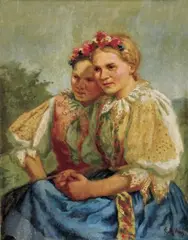 Gejza Salay, Sestry, okolo 1935, olej na plátne
