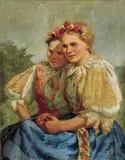 Gejza Salay, Sestry, okolo 1935, olej na plátne