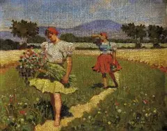 Viliam Euzéb Mousson, Z poľa, 1942, olej na kartóne