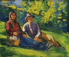 Štefan Fodor, Dvaja, 1937, olej na plátne