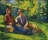 Štefan Fodor, Dvaja, 1937, olej na plátne