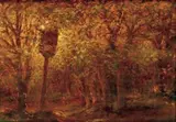 Vnútro lesa by Eugen Szepesi-Kuszka, okolo 1910, olej na kartóne, sold Oct 2006