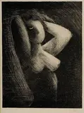Mikuláš Galanda, Akt so založenými rukami, 1936, litografia na papieri