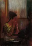 Ján Želibský, Zamyslená, 1965, pastel na papieri
