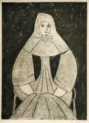 Eugen Nevan, Žena - Zima, 1948, litografia na papieri