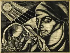 Július Szabó, Z cyklu „Zem“, 1962, drevoryt na papieri Nečíslované