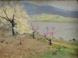 Jenő Kárpáthy, Jar v sade, okolo 1915, olej na plátne