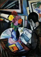 Armand Schönberger, Čítajúca, okolo 1930, tempera na papieri