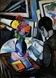 Armand Schönberger, Čítajúca, okolo 1930, tempera na papieri