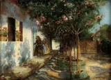 Ignác Ujváry, Na priedomí, okolo 1900, olej na plátne
