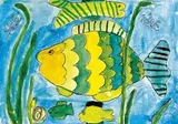 Margita Stojková, Zlatá rybka, akvarel na papieri