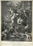 Narodenie Márie Medicejskej, 26. apríla 1573 vo Florencii by Podľa P. P. Rubensa Jean Marc Nattier, 1710, medirytina na papieri, sold Oct 2006
