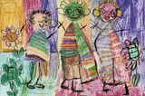 Barbora Neuschlová, Na prechádzke, 2006, pastel na papieri