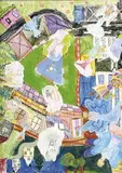 Anjeli nad mestom by Uršula Žákovská, Paulína Žákovská, Sandra Mikulášová A Kolektív, 2006, koláž na papieri, sold Oct 2006