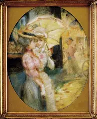 Jean Béraud, Nedeľné popoludnie – dámy so slnečníkom, okolo 1890, pastel na kartóne