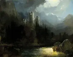 Josef Matěj Navrátil, Zrúcanina hradu, okolo 1850, olej na plátne