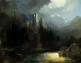 Josef Matěj Navrátil, Zrúcanina hradu, okolo 1850, olej na plátne