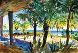 Karel Stehlík, Pláž Varadero, okolo 1950, olej na kartóne